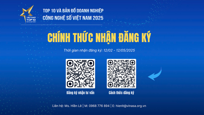 Top 10 & Bản đồ Doanh nghiệp Công nghệ số Việt Nam 2025: Chính thức mở đăng ký