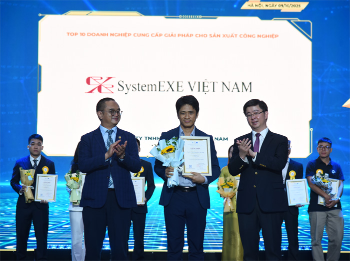SystemEXE Việt Nam được vinh danh Top 10 doanh nghiệp công nghệ số 2025, khẳng định sức mạnh triển khai dựa trên tri thức ngành.